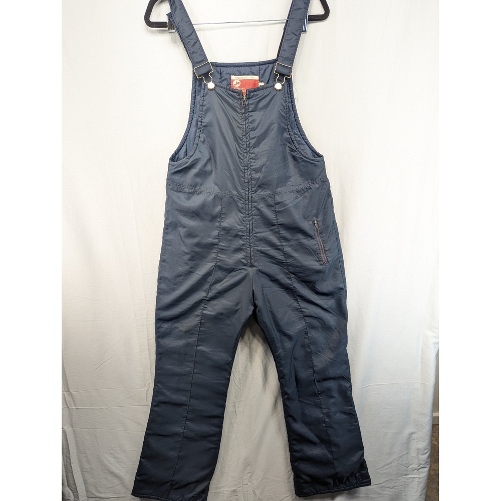 Vintage JCPenney Snowmobile Apparel Navy Blue Insulated Ski Overalls‎ Men's M